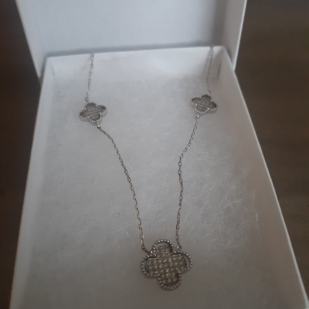 Cubic zirconia sterling silver necklace